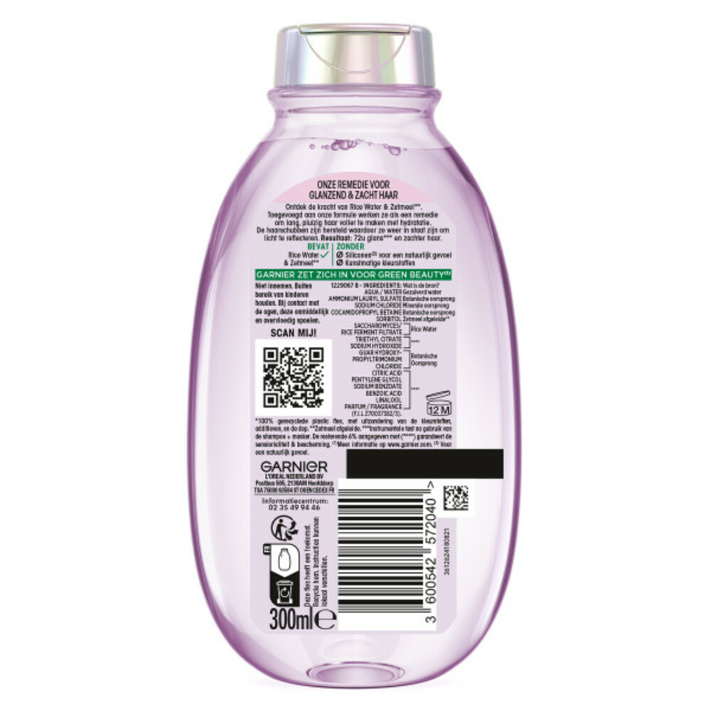 6x Garnier Loving Blends Rice Water Shampoo300 ml