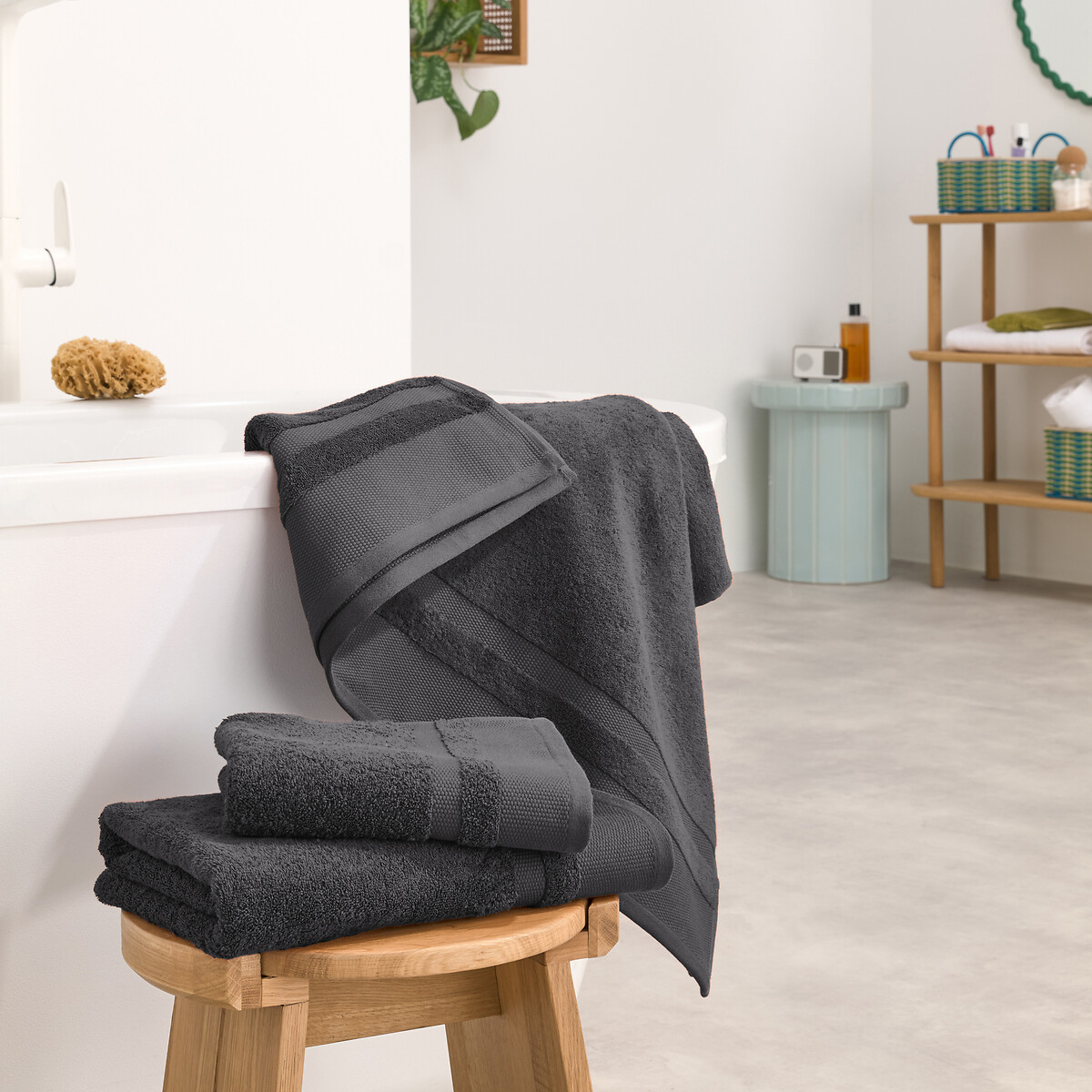 LA REDOUTE INTERIEURS<br>Toalha de banho maxi em algodão penteado 600g/m2, Kheops