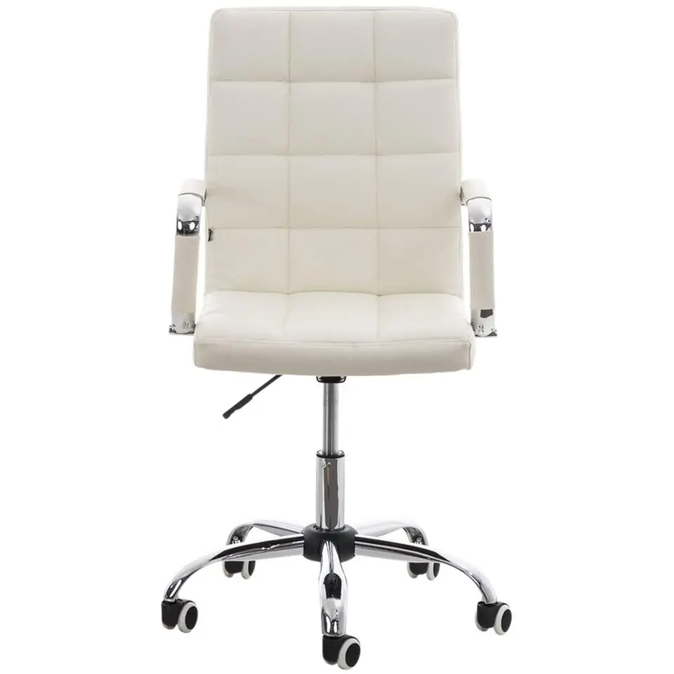 CLP Bureaustoel Deli V2 chroom Frame - Kunstleer - wit