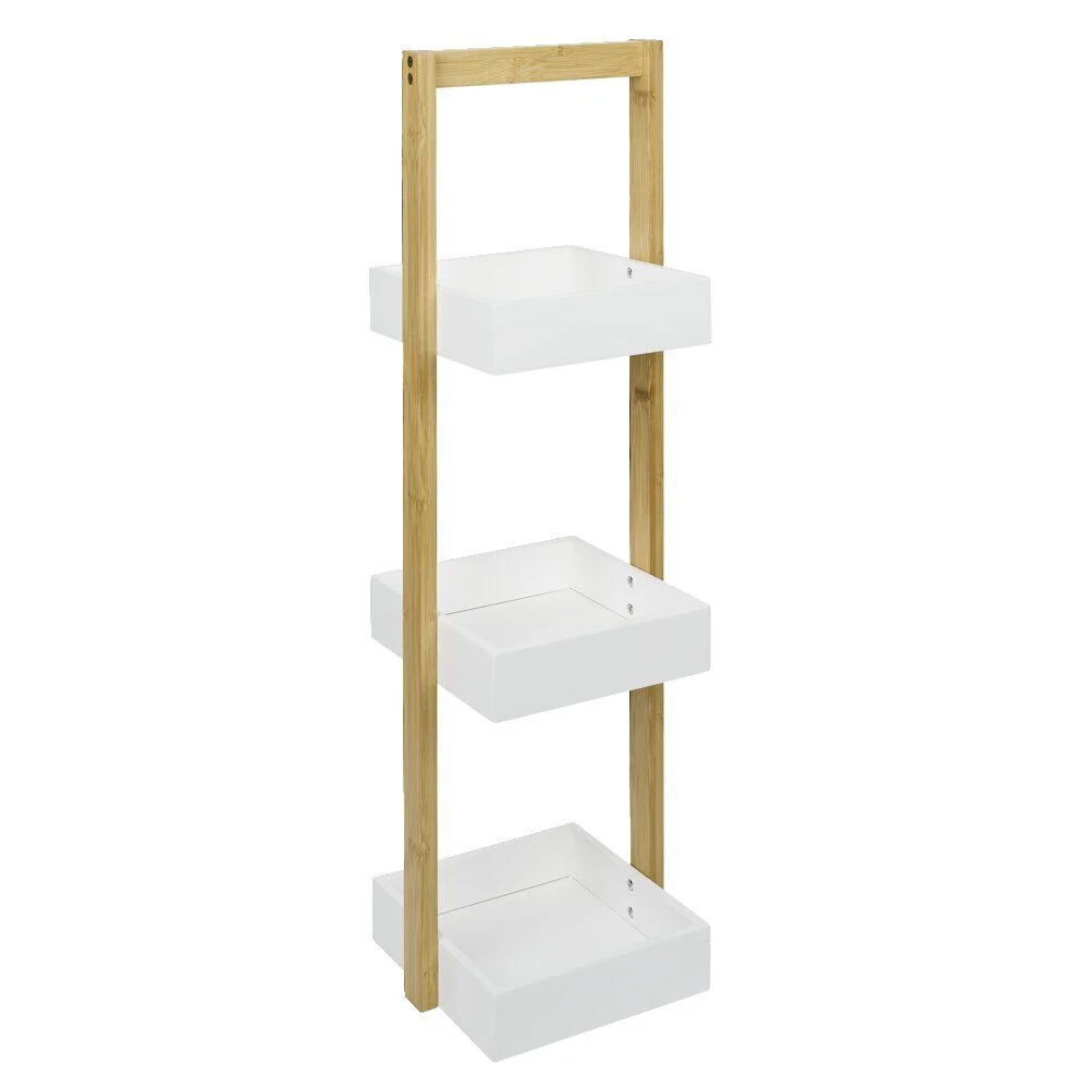 Étagère de salle de bain à 3 niveaux bambou 22x24xH73cm