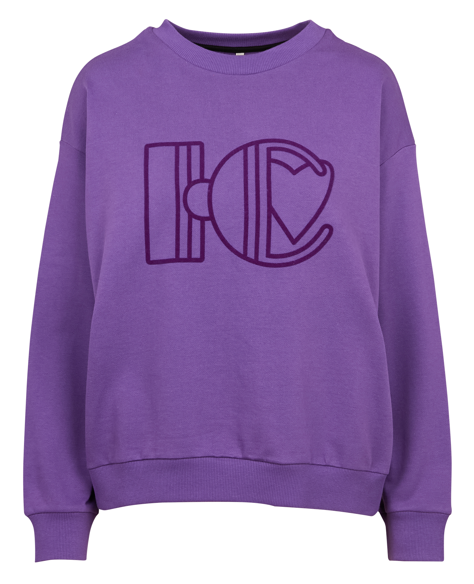 Sweat col rond droit en coton | Violet
