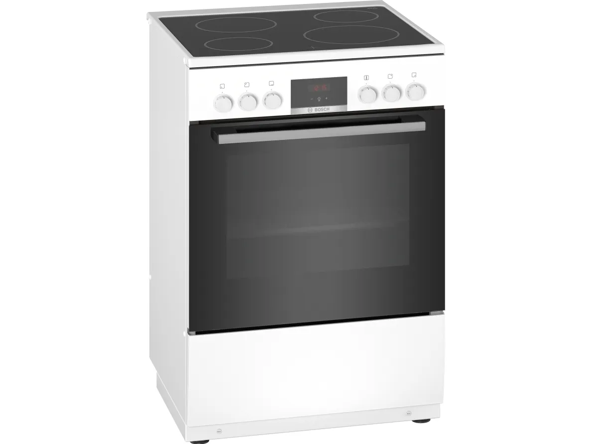 Bosch Serie | 4 HKN31A020U - Komfur - fritstående - bredde: 60 cm - dybde: 60 cm - højde: 90 cm - med selv-rengøring - hvid