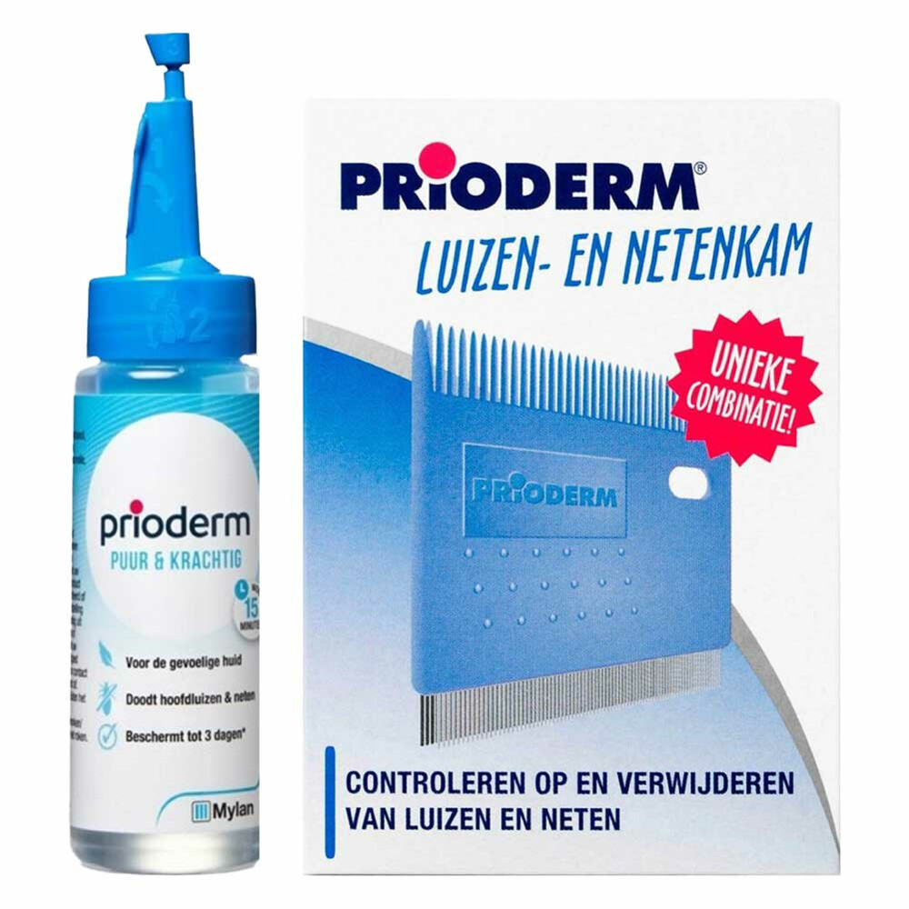 Prioderm Puur & Krachtig + Luizen- en Netenkam Pakket