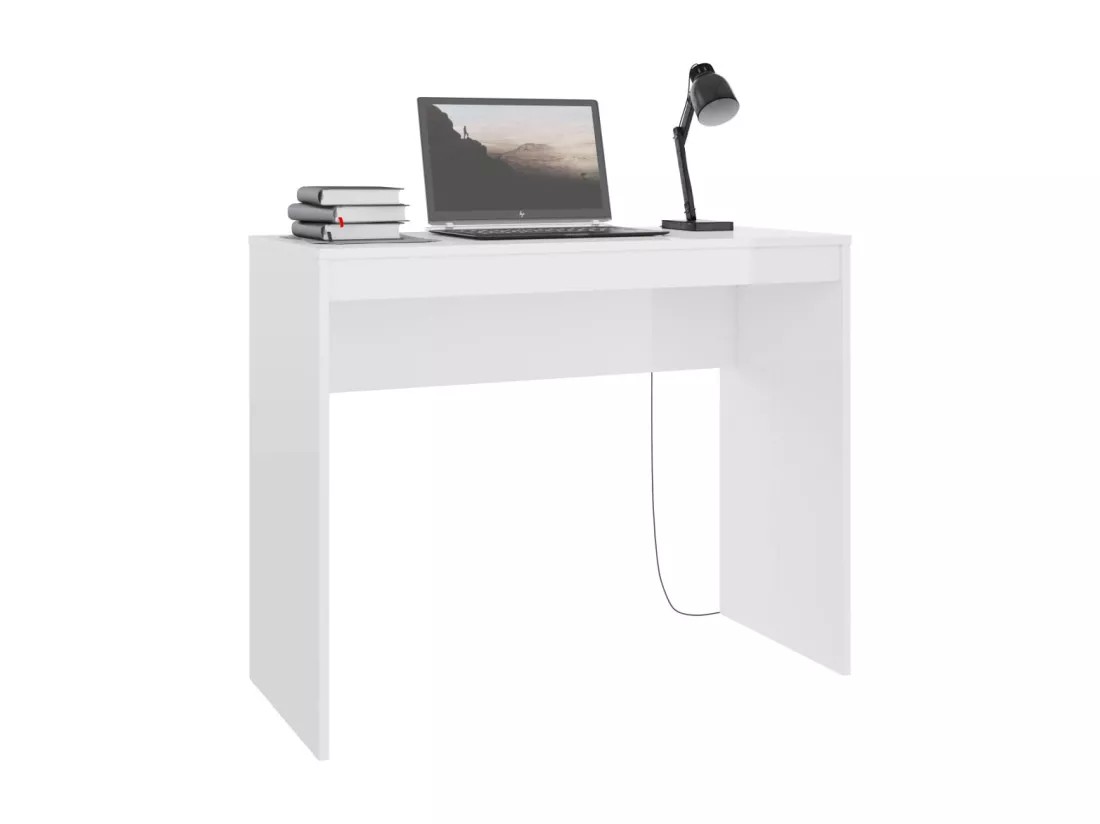 Bureau Blanc brillant 90x40x72 cm Bois d'ingénierie
