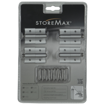 StoreMax clip schuine kap metaal zilver 4 stuks