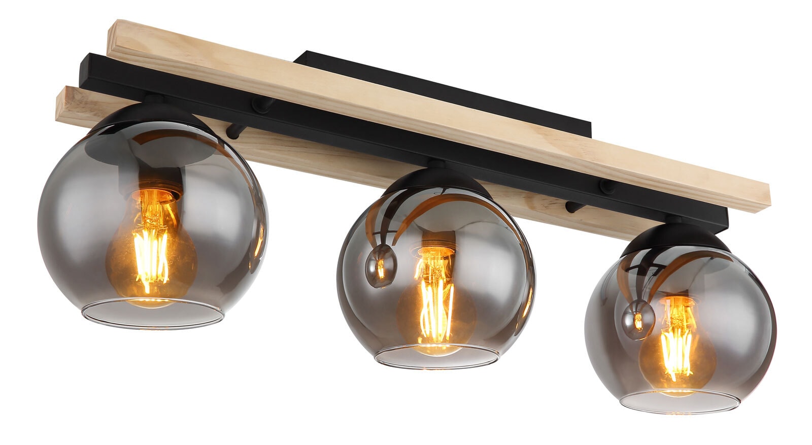 GLOBO Retrofit Deckenlampe CONNI 60 cm Holz /grau