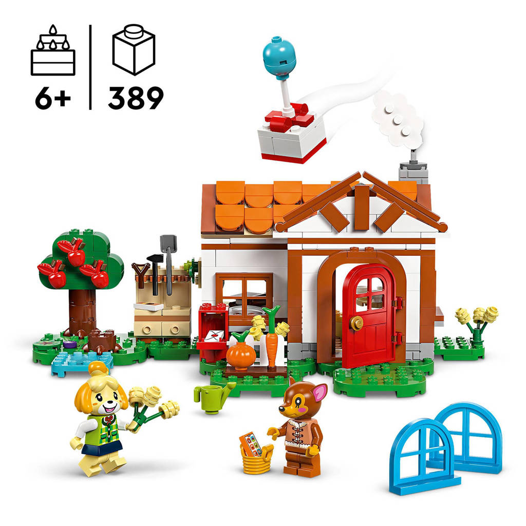 Mooie setIsabelle op visite Dieren Speelgoed uit de Game met Poppetjes 77049
