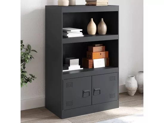 Buffet anthracite 67x39x107 cm acier