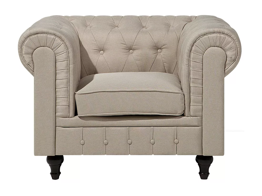 Fauteuil CHESTERFIELD Tissu Beige