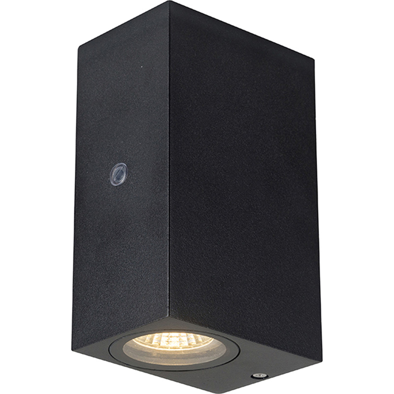 Buiten LED wandarmatuur Avalon met lichtsensor Zwart