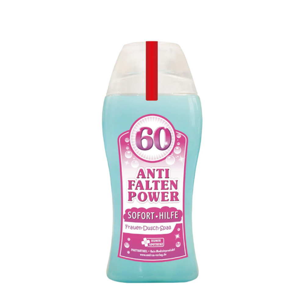 (250ml) Damen Duschgel Anti Falten Power 60. Geburtstag Frauen Dusch Spass