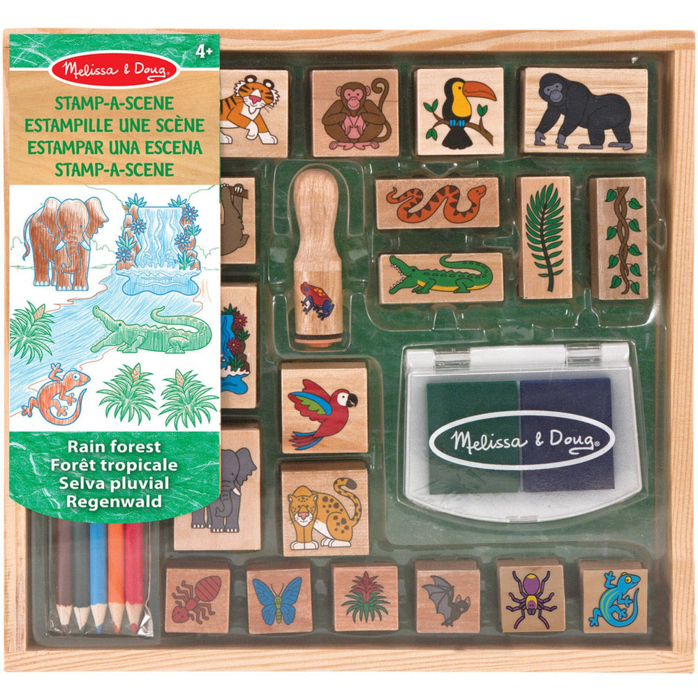 Køb Melissa & Doug Multifarvet Wooden Stamp Set Regnskov