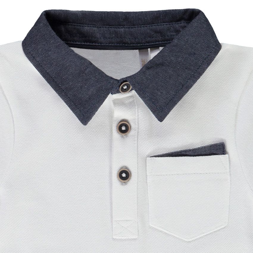 Polo manches courtes en coton piqué pour bébé garçon - Blanc
