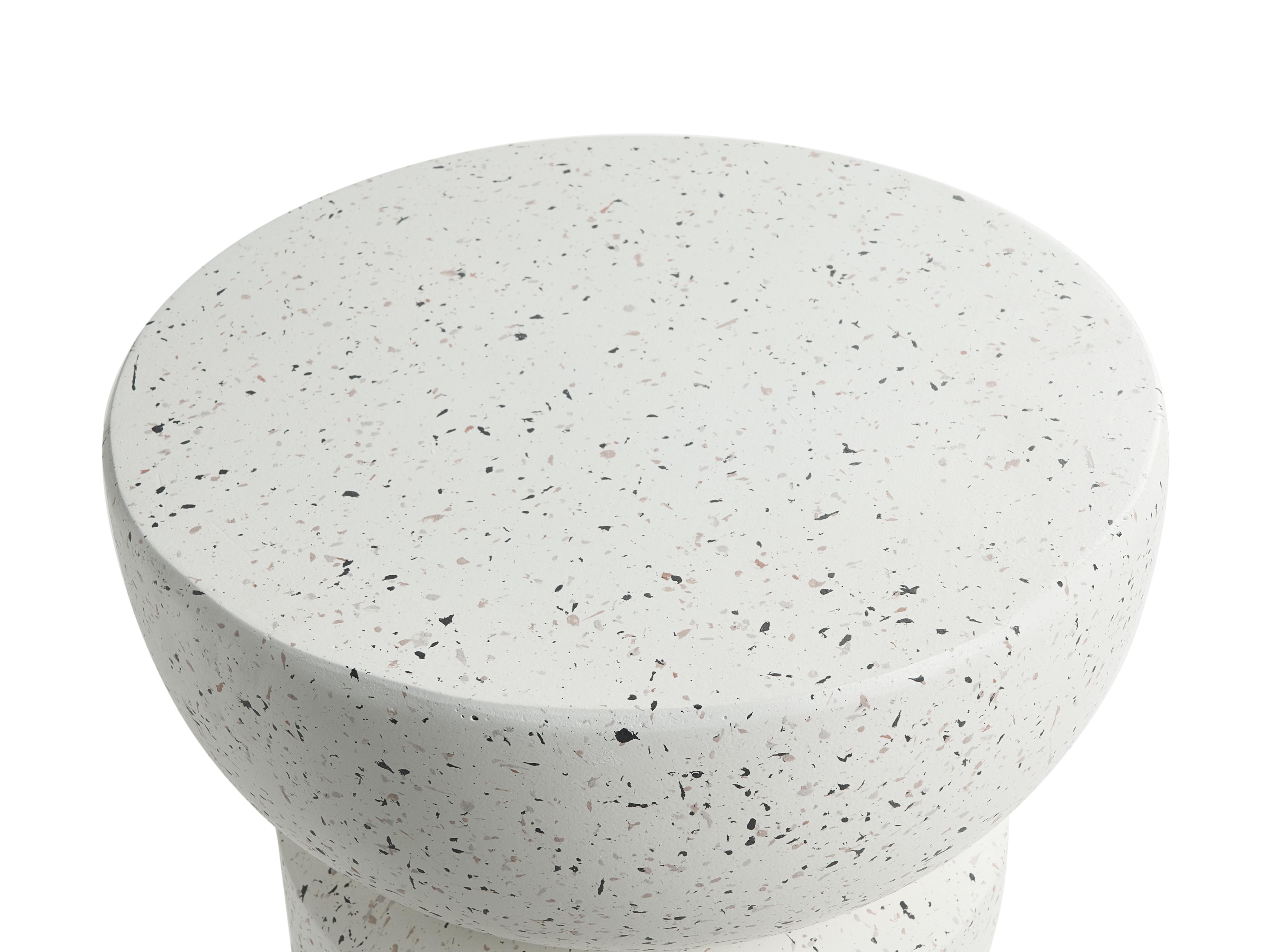 Bijzettafel FALIRO 37 cm 37 cm Terrazzo-effect Wit terrazzo