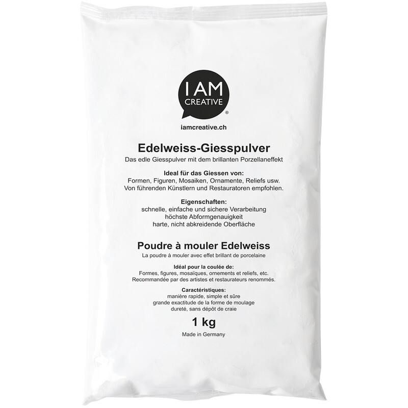 I AM CREATIVE Edelweiss-Giesspulver, 1 kg, weiss