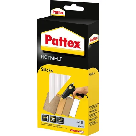 Pattex Hotmelt Sticks, transparent, 25 Sticks, 500 g
