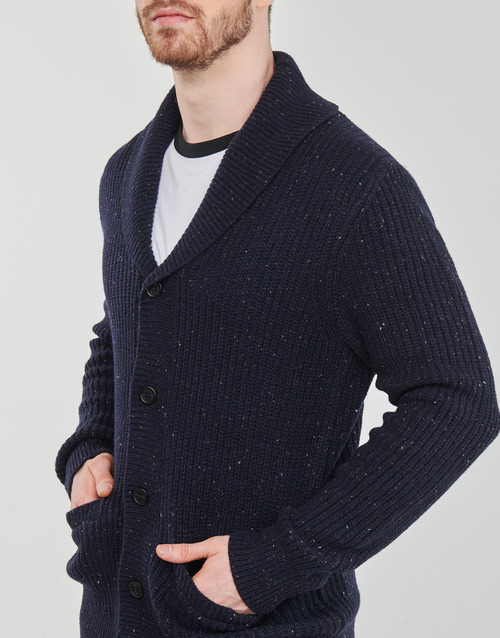 Selected - SLHLAND LS KNIT SHAWL NECK W - Marine