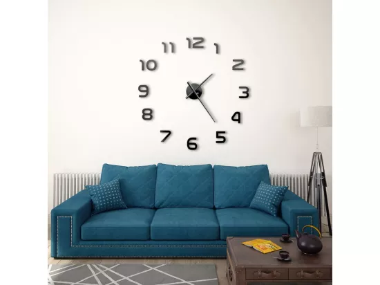 Horloge murale 3D Design moderne 100 cm XXL Noir