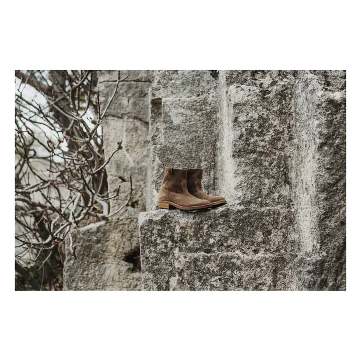 La Botte Gardiane Bottines Tiers Gardian Cuir Velours | Taupe