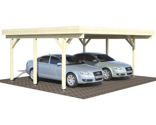 Dubbele carport Palmako Karl 20,6 m² 600x512 cm naturel