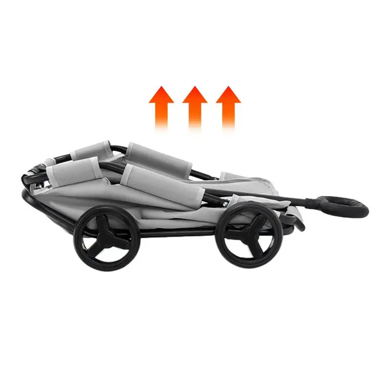 (53x46cm) Haustier Reise Trolley Transport Wagen mit Rollen für Hunde / Katzen - Grau