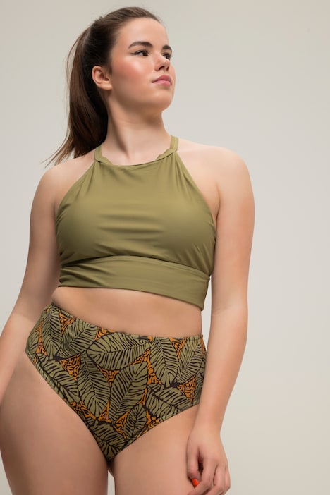 Bikini-Slip, Blätterprint, HighWaist