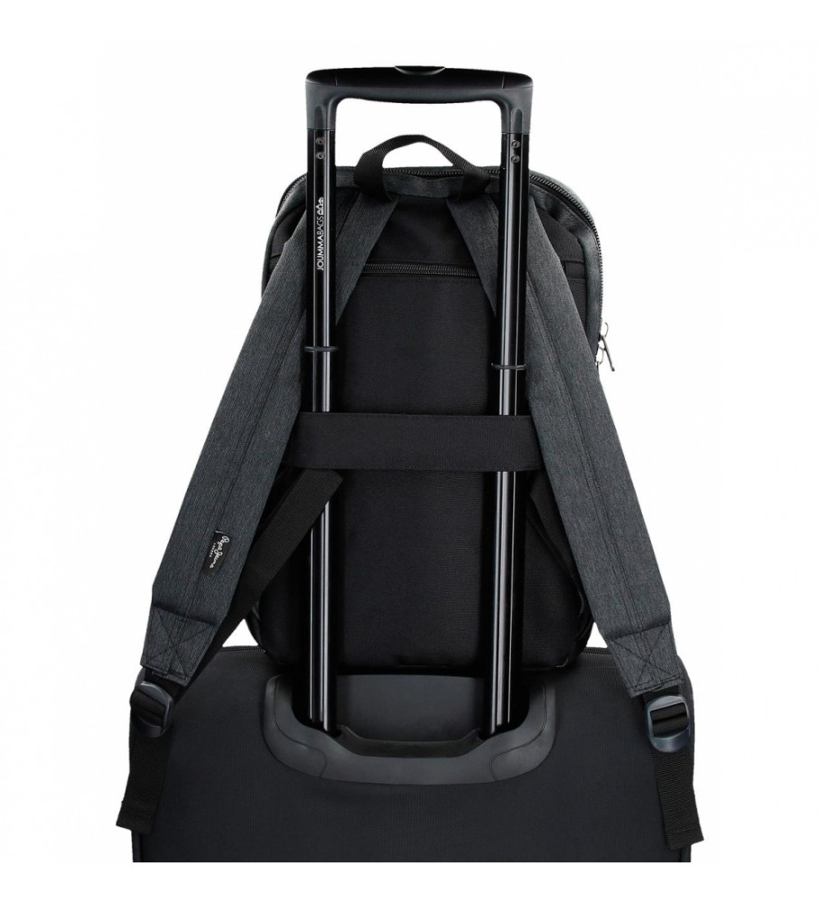 Pepe Jeans Mochila portaordenador Jarvis negro -25x36x10m-