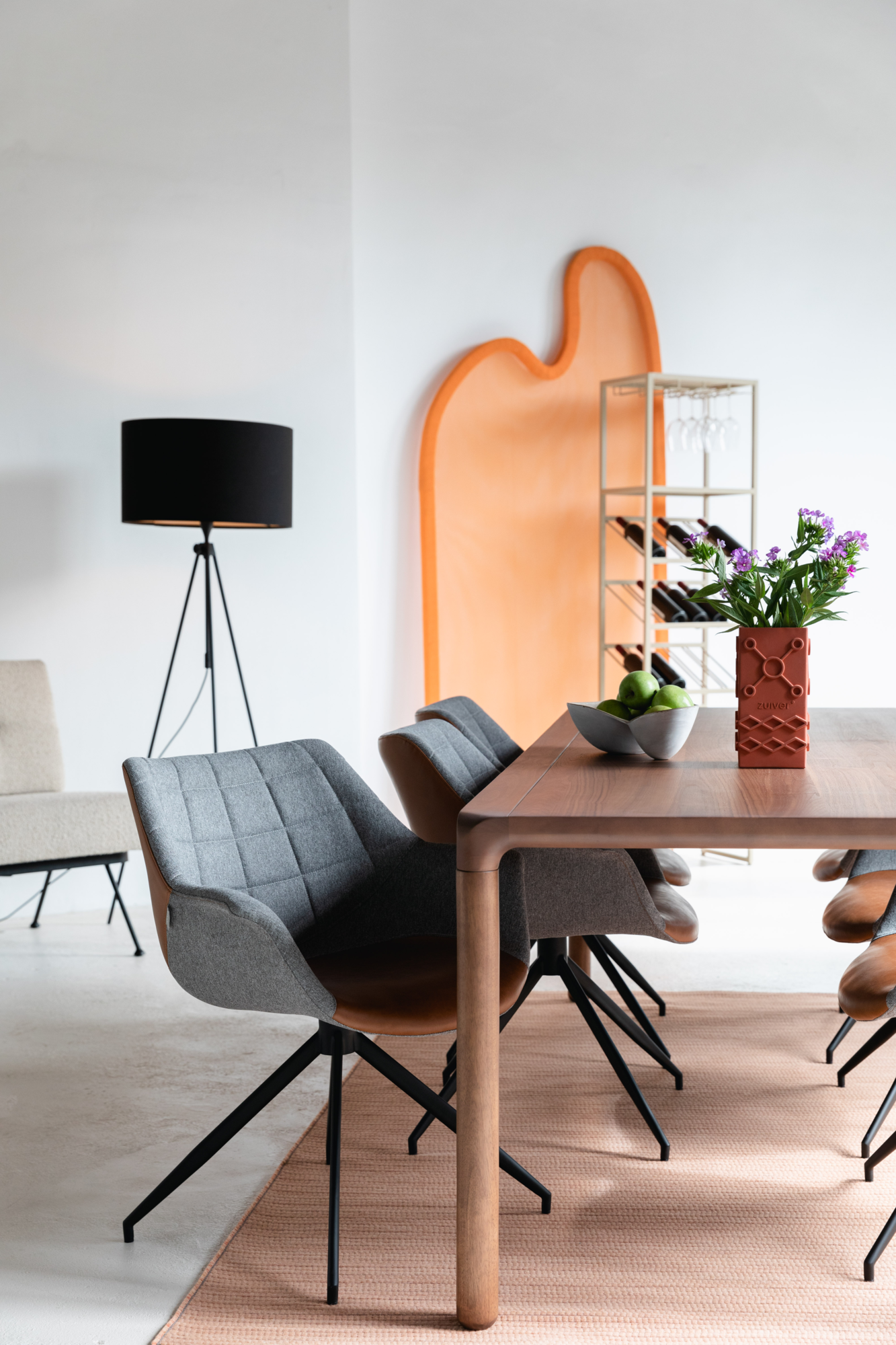 Bureaustoel Doulton met armleuning draaibaar naturel