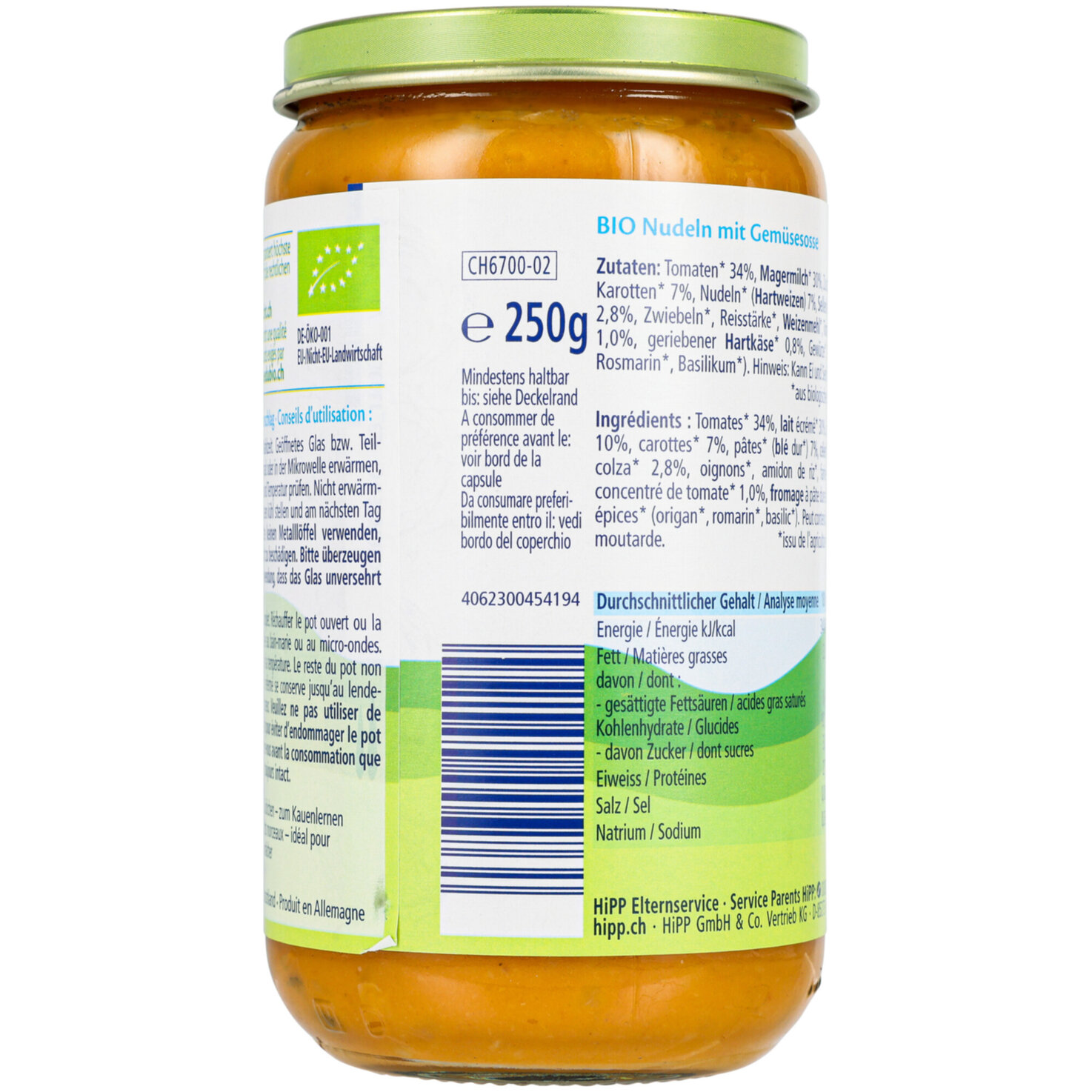 Hipp Pasta Bambini-Rigatoni Napoli 12+ Monate