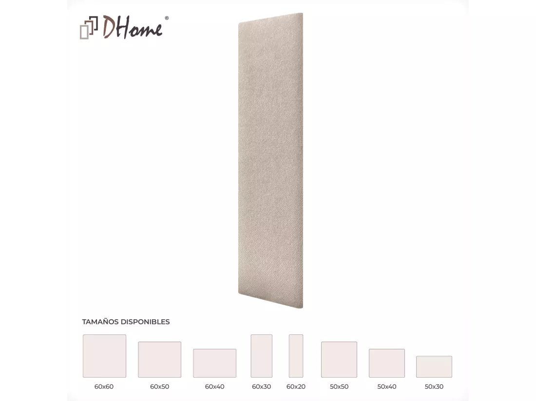 DHOME Lot de 1 Panneaux muraux en tissu auto-adhésifs Panneaux muraux absorbants acoustiques Protection contre les chocs (Beige, 60x30cm, x1)