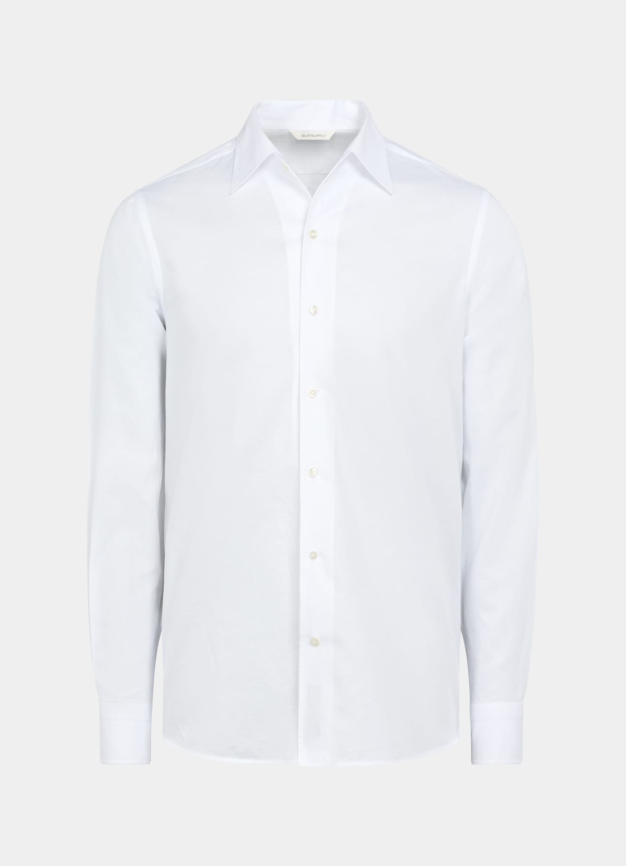 Chemise coupe ajustée avec col d'une seule pièce blanche