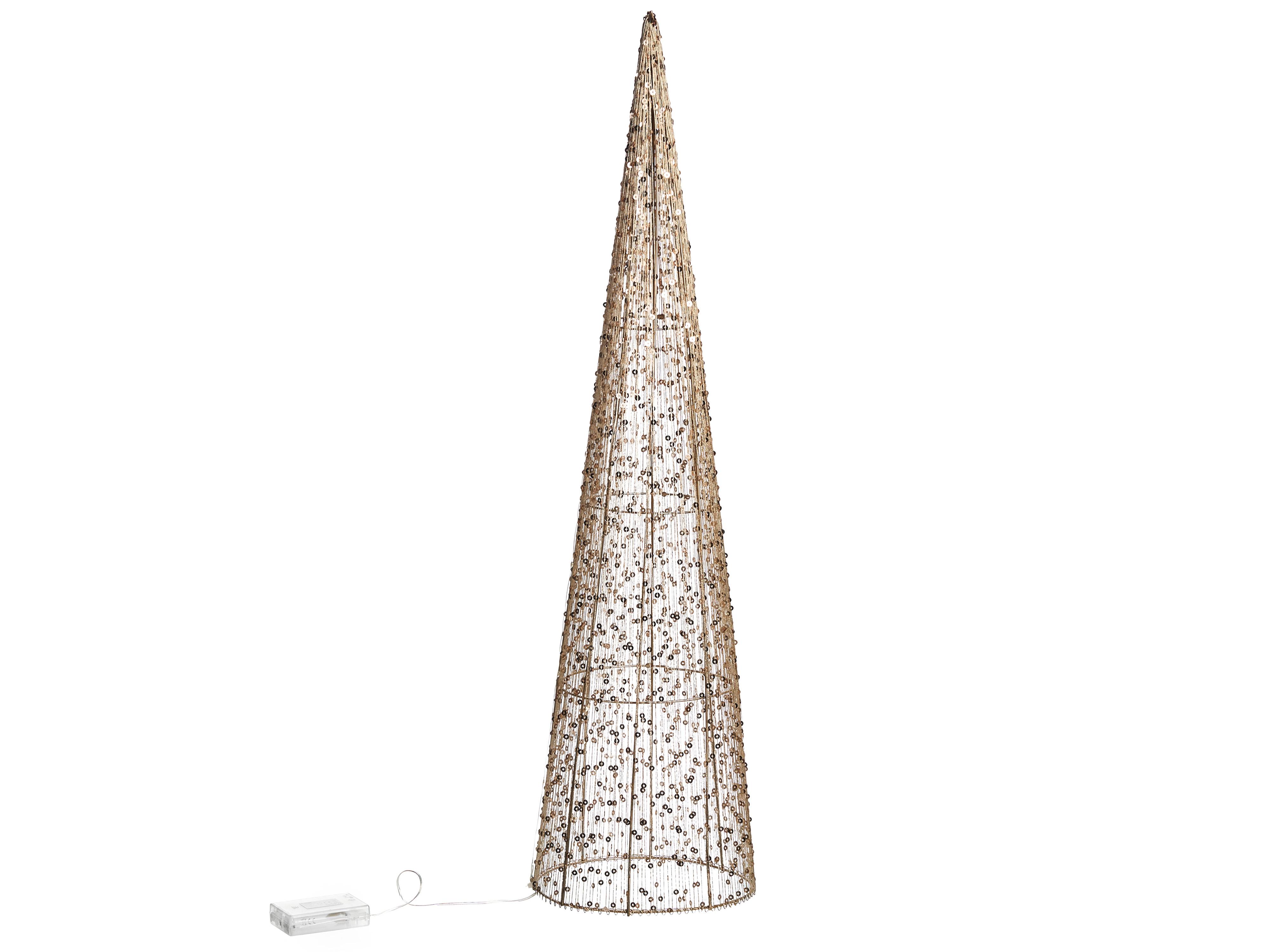 Set van 3 kerstdecoraties LED VEJLESO Kerstboom 40/60/80 cm Goud