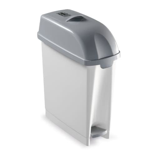 Poubelle plastique à pédale pour hygiène féminine 17L blanc