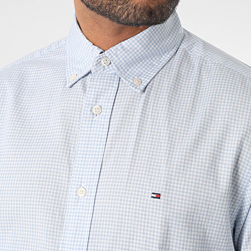 Chemise Manches Longues Soft Flex Gingham 2837 Bleu Clair
