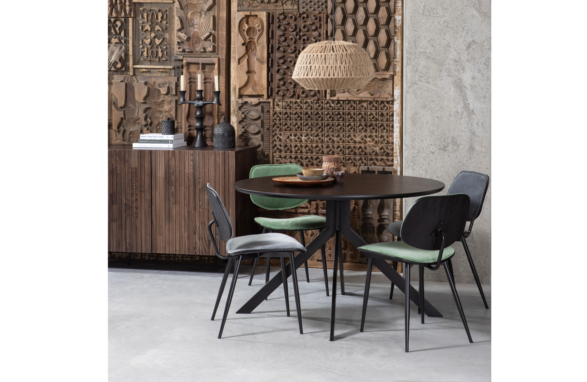 Eettafel Bruno rond - Walnoot