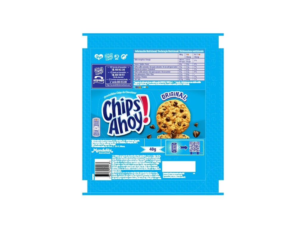 BOLACHAS COOKIES CHIPS AHOY 40 G
