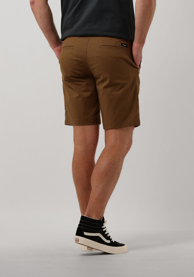 CALVIN KLEIN camel calvin klein korte broek modern twill slim short belt