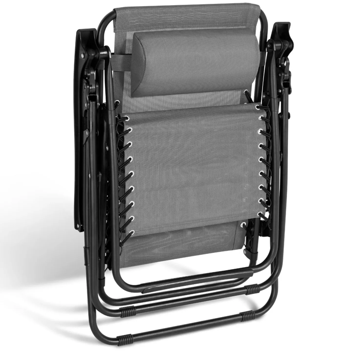 Lot de 2 fauteuils de jardin inclinables RELAX grand confort gris anthracite