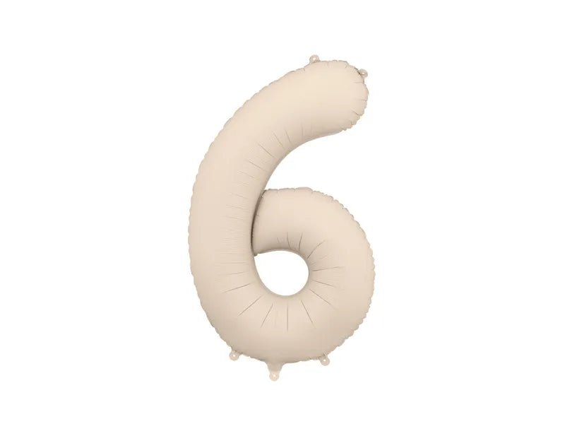 6 Jaar Cijfer Ballon Beige Mat Leeg 86cm
