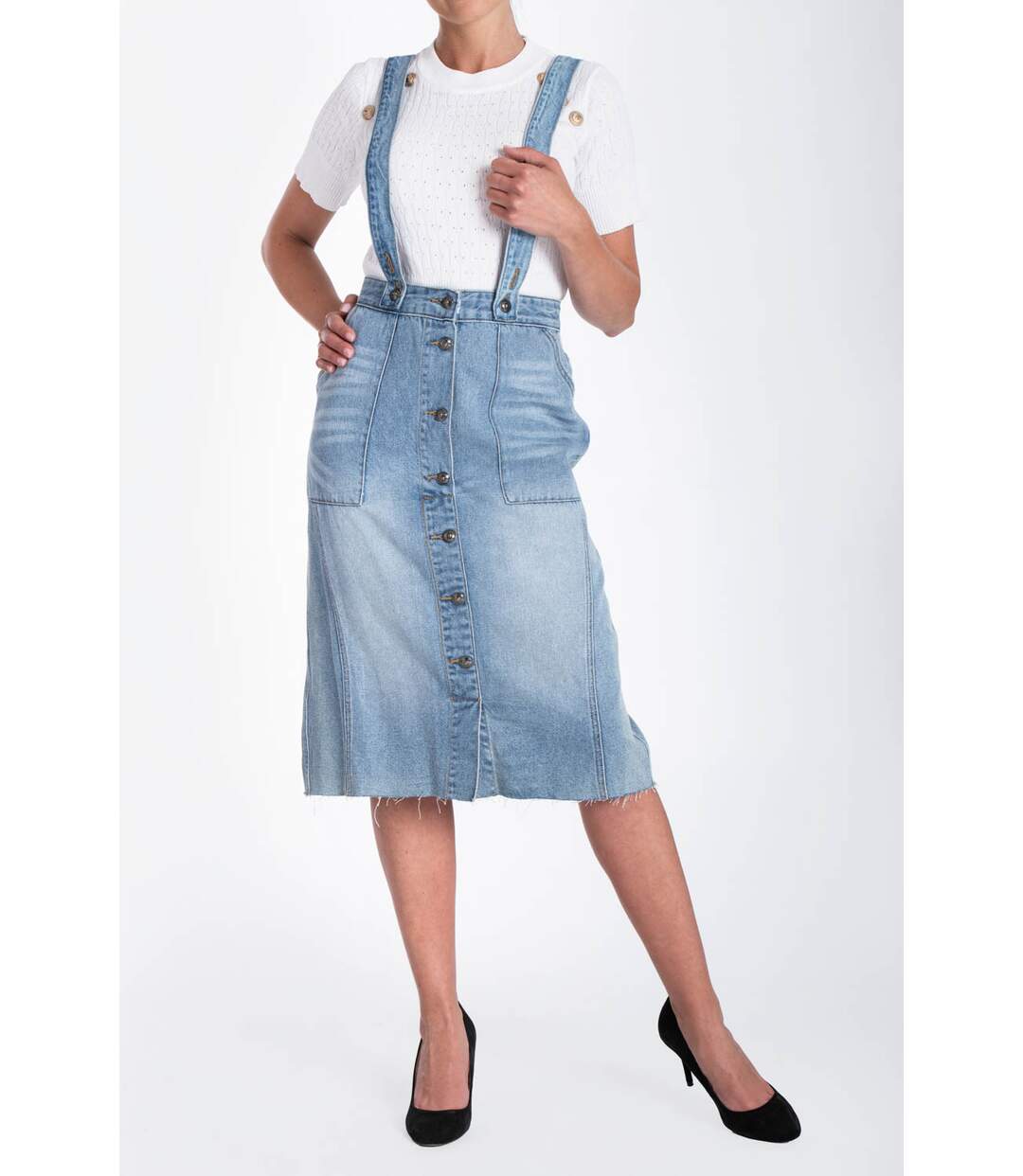 Jupe à bretelles FARIEL DENIM