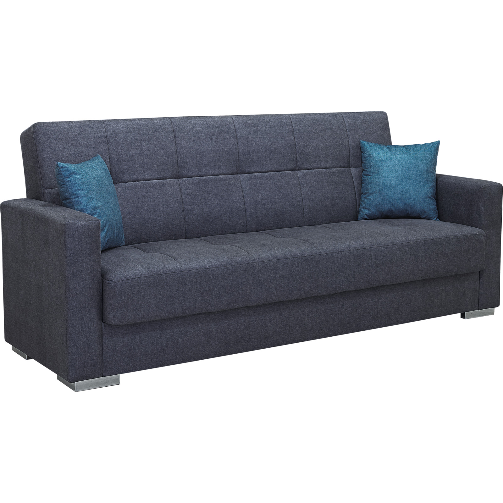 Bettsofa Galeras Stoff grau, Bettkasten