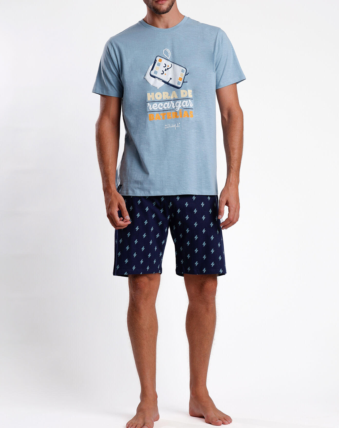 Mr Wonderful Pyjama T-Shirt & Short Quentin bleu
