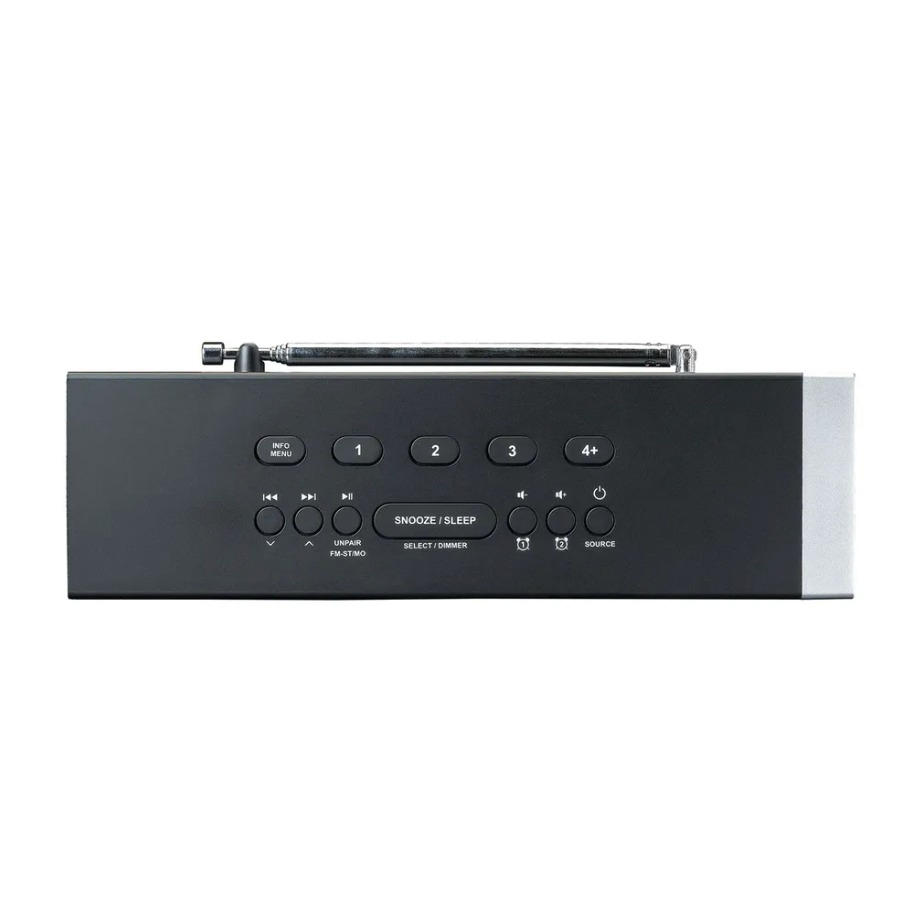 Digitaler Stereo Radio Wecker Funkgesteuertes Uhrenradio mit DAB  / FM / Bluetooth / USB Ladefunktion (CR-640BK) - Schwarz