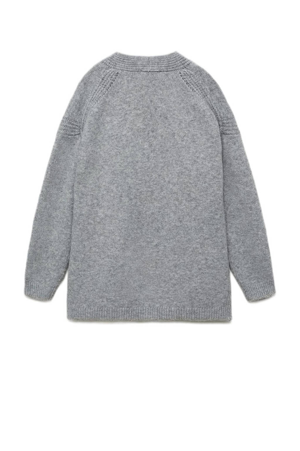 Mango Kids fijngebreid vest middengrijs