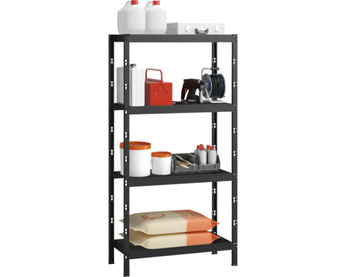 Vario insteek basisstellingkast Schulte zwart structuur 195x100x50 cm 4 legplanken draagvermogen 600 kg