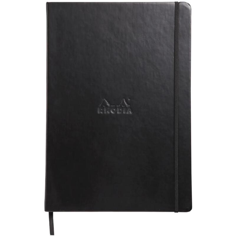 Webnotebook A4 192 pages ligné papier ivoire 90g fermeture élastique - Noir