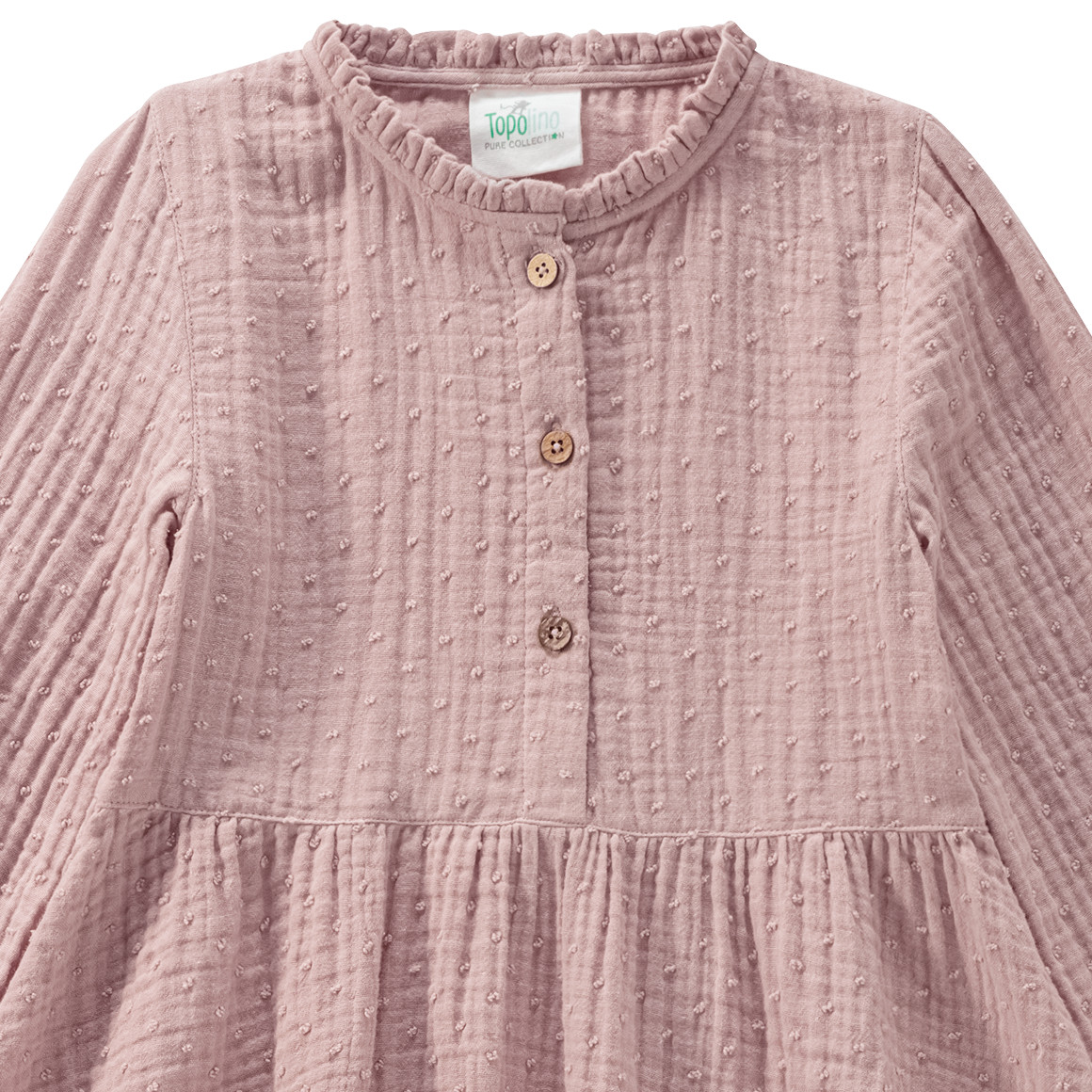 Topolino Pure Collection Mädchen Musselin-Kleid mit Strukturmuster puderrosa