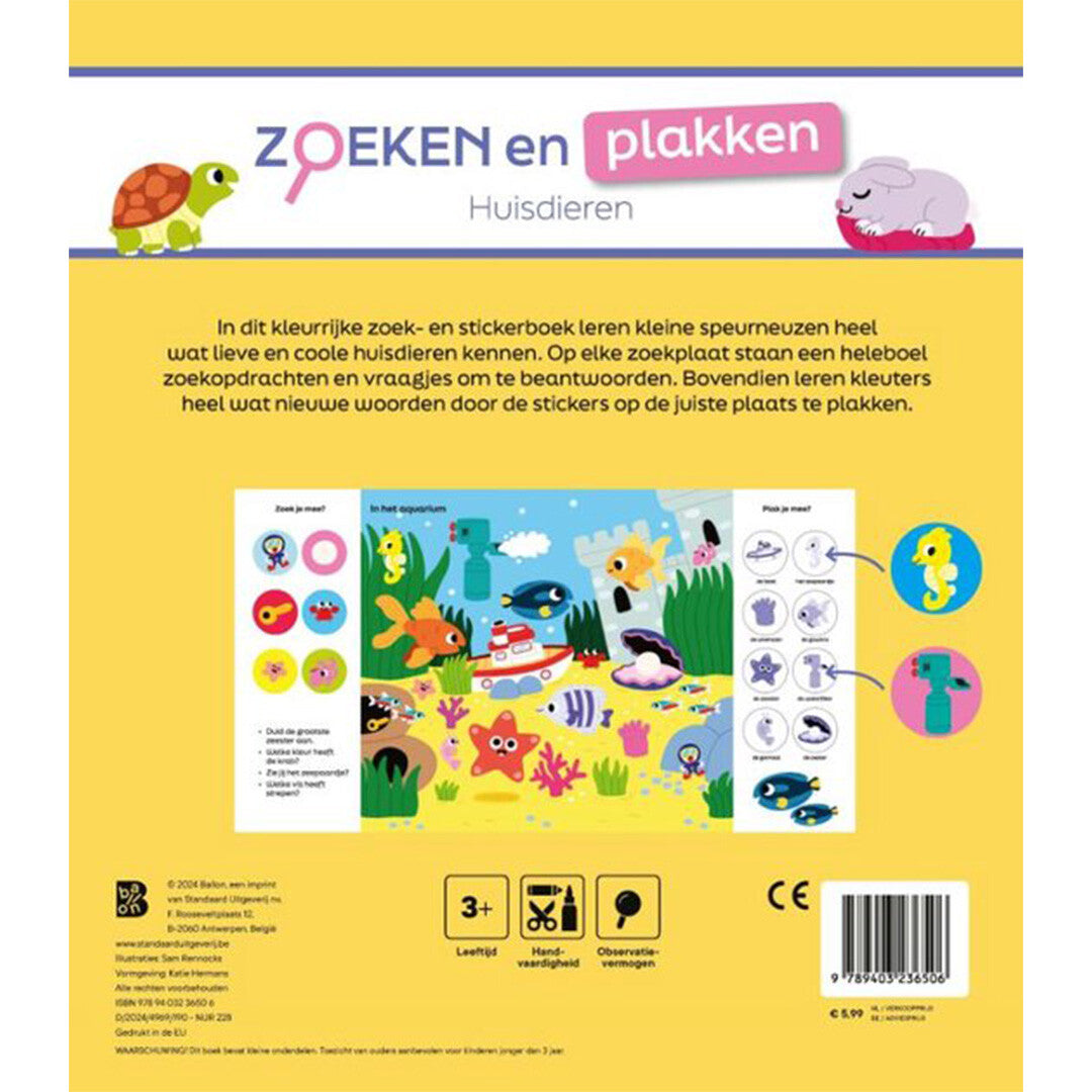 Uitgeverij ballon zoeken en plakken - huisdieren