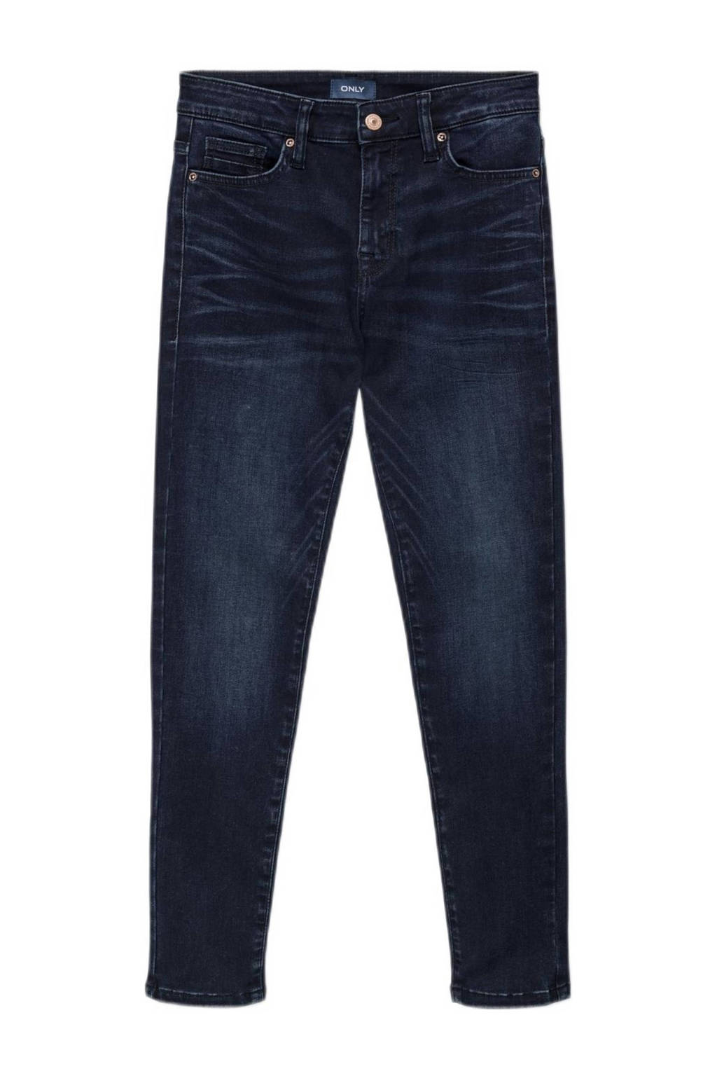 ONLY coated tapered fit jeans KOBDRAPER JAX dark blue denim
