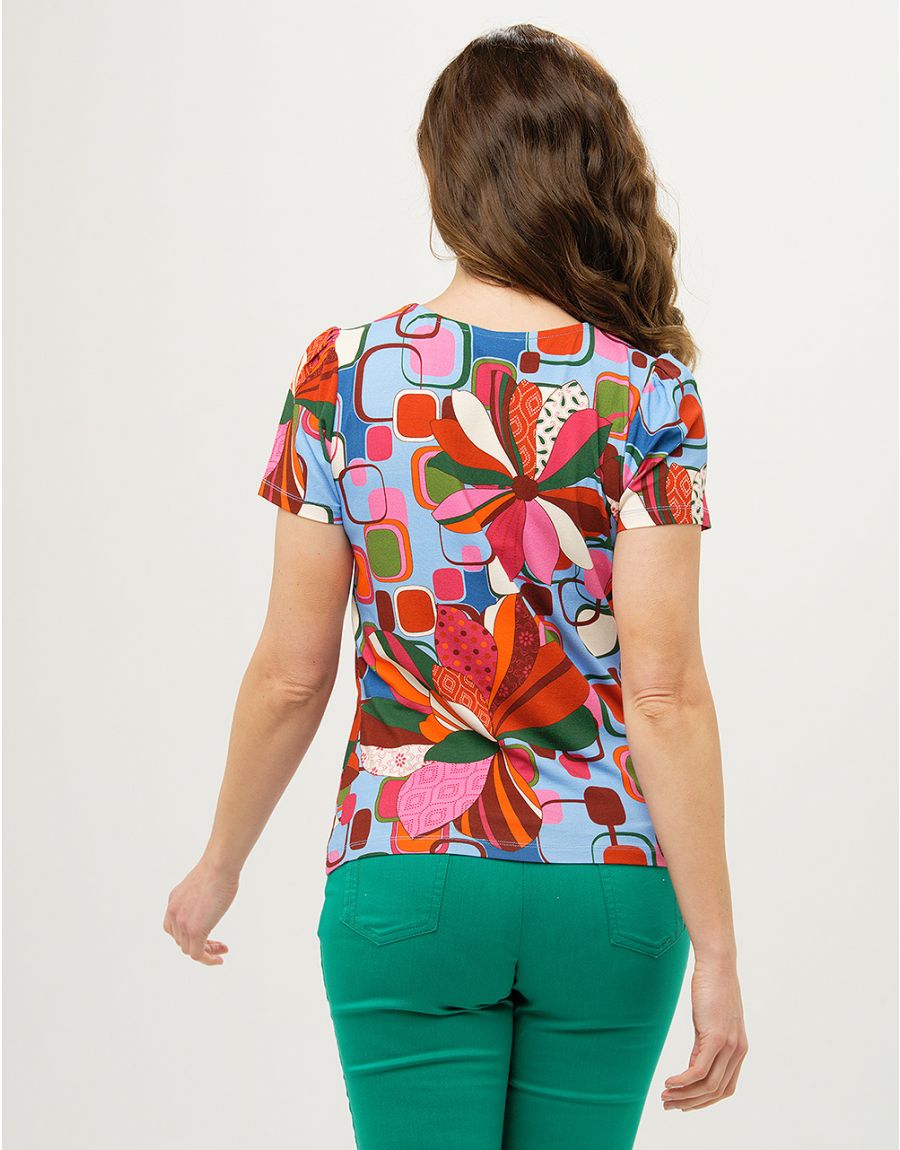 T-shirt pop rouge et ciel